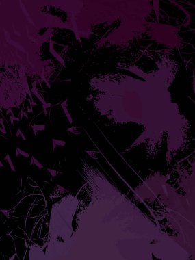 Vahşi fırça darbeleriyle yaratıcı soyut resim. Artistik fırça darbeleriyle donatılmış. Renkli ve canlı bir tasvir. Boyalı sanat.