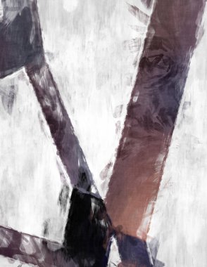 Soyut arkaplanda pürüzlü fırça darbeleri. Fırça boyası. Renkli boya darbeleri. Eşsiz duvar sanatı. Tuvaldeki modern sanat. Renkli çağdaş sanat eserleri. 