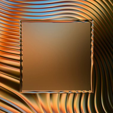 Soyut çerçeveli arkaplan. Renkli, canlı, dalgalı bir duvar kağıdı. Merkezi çerçeveli yaratıcı grafik 2d çizim. Dinamik şekilli modaya uygun sıvı örtüsü.