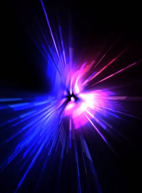 Fütürist mercek patlaması. Parlayan parçacıkları ve çizgileri olan ışık patlaması yıldızı. Güzel soyut ışın arkaplanı.