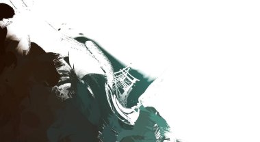 Taranmış Boyalı Soyut Arkaplan. Vahşi kaotik fırça darbeleri. Boya darbeleri. 2D İllüstrasyon. Fırça darbeli resim. 