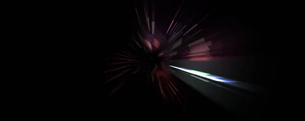 Une Fusée Éclairante Futuriste Étoile Explosion Lumineuse Avec Des Particules — Photo