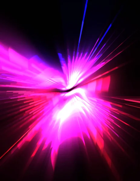 Futuristic Lens Flare Light Explosion Star Glowing Particles Lines Beautiful — Stock Photo, Image