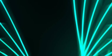 Işık dalgalarının neon renkli soyut tasarımı. Dijital arka plan ve neon ışığı parlama efekti. Parlak ışınlar duvar kağıdı.