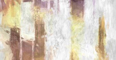 Soyut arkaplanda pürüzlü fırça darbeleri. Fırça boyası. Renkli boya darbeleri. Eşsiz duvar sanatı. Tuvaldeki modern sanat. Renkli çağdaş sanat eserleri. 
