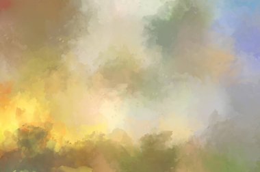 Renkli fırça darbelerinin 2D çizimi. Dekoratif desenli resim. canlı boya desenli arkaplan.