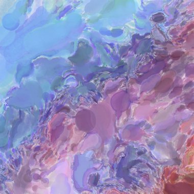 El yapımı sürreal soyut desenli suluboya. Modern sanatsal resim. 2D çizim. Arkaplan boyası karışımı. Yaratıcı duvar sanatı. Çağdaş sanat.