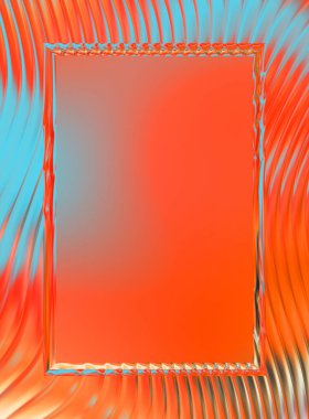 Soyut çerçeveli arkaplan. Renkli, canlı, dalgalı bir duvar kağıdı. Merkezi çerçeveli yaratıcı grafik 2d çizim. Dinamik şekilli modaya uygun sıvı örtüsü.