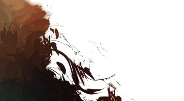 Taranmış Boyalı Soyut Arkaplan. Vahşi kaotik fırça darbeleri. Boya darbeleri. 2D İllüstrasyon. Fırça darbeli resim. 