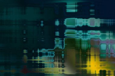 Soyut arkaplan. Yaşlanmış grunge dokusunda geometrik elementler. Farklı renk desenli grafiksel illüstrasyon.