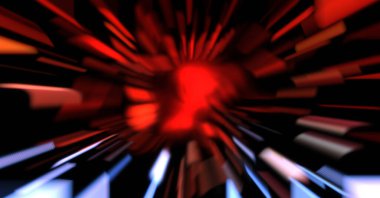 Işık parçacık izleri. Parlayan parçacıkları ve çizgileri olan ışık patlaması yıldızı. Güzel hareketli soyut ışın arkaplanı.