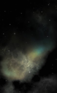 Galaksi uzayındaki yıldız alanı renkli nebula ile. Uzayın derinliklerinin bilim kurgu geçmişi. Ruhsal duvar kağıdı.