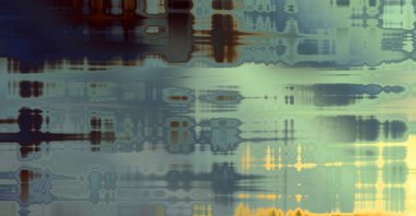 Soyut arkaplan. Yaşlanmış grunge dokusunda geometrik elementler. Farklı renk desenli grafiksel illüstrasyon.