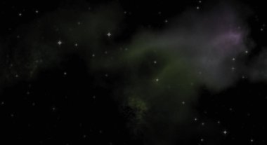 Galaksi uzayındaki yıldız alanı renkli nebula ile. Uzayın derinliklerinin bilim kurgu geçmişi. Ruhsal duvar kağıdı.