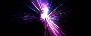 Fütürist mercek patlaması. Parlayan parçacıkları ve çizgileri olan ışık patlaması yıldızı. Güzel soyut ışın arkaplanı.
