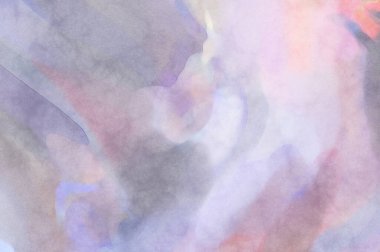 Yumuşak suluboya duvar kağıdı. Hafifçe fırçalanmış renkleri olan sanatsal bir resim. Pastel renkler arkaplana dokunmuş. Soyut duvar sanatı..