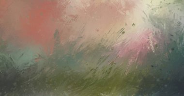 Canlı fırça darbeleriyle boyanmış. Renkli desenli resim. Fırçalanmış duvar kağıdını boya.