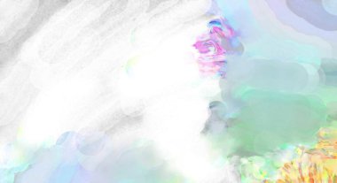 Pastel renklerde suluboya resim. Poster, duvar sanatı, afiş, kart, kitap kapağı ya da ambalaj için rahatlatıcı kompozisyonun yumuşak renkli çizimi. Modern fırça darbeleri resim.