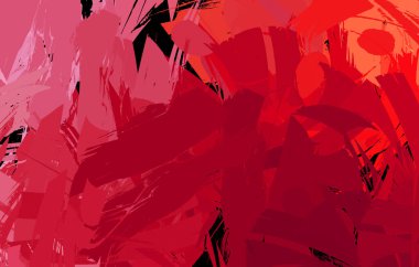 Vahşi fırça darbeleriyle yaratıcı soyut resim. Artistik fırça darbeleriyle donatılmış. Renkli ve canlı bir tasvir. Boyalı sanat.