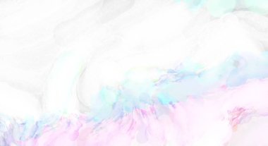 Pastel renklerde suluboya resim. Poster, duvar sanatı, afiş, kart, kitap kapağı ya da ambalaj için rahatlatıcı kompozisyonun yumuşak renkli çizimi. Modern fırça darbeleri resim.