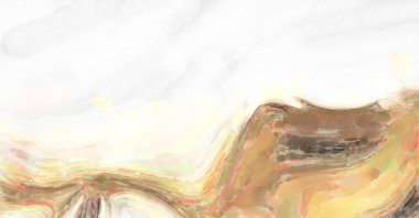 Çağdaş sanat. El yapımı resim. Modern sanat eserleri. Yüzeyde suluboya fırça darbeleriyle resim yapmak. 2D çizim. Sanatsal arkaplan resmi. Tablo üzerinde soyut resim. Renkli doku.