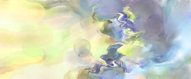 Modern fırça darbeleri. Pastel renklerde suluboya resim. Poster, duvar sanatı, afiş, kart, kitap kapağı veya ambalaj için sakinleştirici kompozisyonun yumuşak renkli çizimi. 