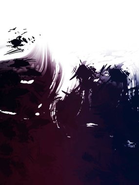 Taranmış Boyalı Soyut Arkaplan. Vahşi kaotik fırça darbeleri. Boya darbeleri. 2D İllüstrasyon. Fırça darbeli resim. 