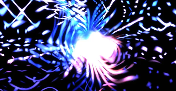 Light Particle Trails Light Explosion Star Glowing Particles Lines Beautiful — Stock Photo, Image