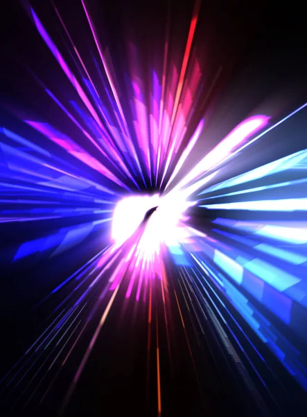Fütürist mercek patlaması. Parlayan parçacıkları ve çizgileri olan ışık patlaması yıldızı. Güzel soyut ışın arkaplanı.