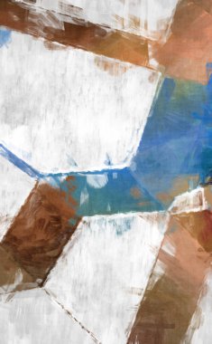 Soyut arkaplanda pürüzlü fırça darbeleri. Fırça boyası. Renkli boya darbeleri. Eşsiz duvar sanatı. Tuvaldeki modern sanat. Renkli çağdaş sanat eserleri. 