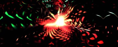 Işık parçacık izleri. Parlayan parçacıkları ve çizgileri olan ışık patlaması yıldızı. Güzel hareketli soyut ışın arkaplanı.