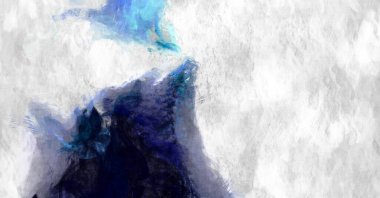 Soyut arkaplanda pürüzlü fırça darbeleri. Fırça boyası. Renkli boya darbeleri. Eşsiz duvar sanatı. Tuvaldeki modern sanat. Renkli çağdaş sanat eserleri. 