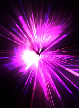 Fütürist mercek patlaması. Parlayan parçacıkları ve çizgileri olan ışık patlaması yıldızı. Güzel soyut ışın arkaplanı.