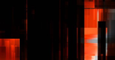 Renkli ve canlı geometrik şekiller katmanları var. Bir teknoloji planının dijital illüstrasyonu. Gelecekçi tasarım şablonu.