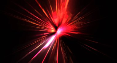 Fütürist mercek patlaması. Parlayan parçacıkları ve çizgileri olan ışık patlaması yıldızı. Güzel soyut ışın arkaplanı.