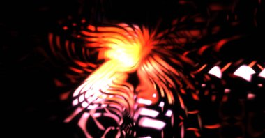 Işık parçacık izleri. Parlayan parçacıkları ve çizgileri olan ışık patlaması yıldızı. Güzel hareketli soyut ışın arkaplanı.