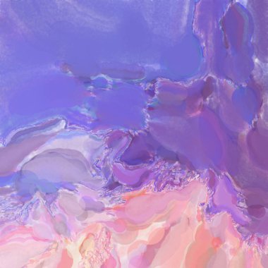 El yapımı sürreal soyut desenli suluboya. Modern sanatsal resim. 2D çizim. Arkaplan boyası karışımı. Yaratıcı duvar sanatı. Çağdaş sanat.