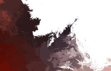 Duvar sanatı Eşsiz ve yaratıcı illüstrasyon. Fırça darbesi ile boyanmış. Renkli fırça darbelerinin soyut arkaplanı. Fırçalanmış canlı duvar kâğıdı. Boyalı sanatsal yaratım.