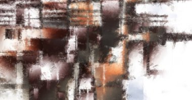 Modern sanat. Renkli çağdaş sanat eserleri. Renkli boya darbeleri. Soyut arkaplanda fırça darbeleri. Fırça boyası. Eşsiz duvar sanatı.