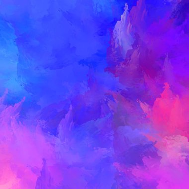 Canlı fırça darbeleriyle boyanmış. Renkli desenli resim. Fırçalanmış duvar kağıdını boya.