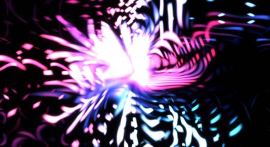 Işık parçacık izleri. Parlayan parçacıkları ve çizgileri olan ışık patlaması yıldızı. Güzel hareketli soyut ışın arkaplanı.