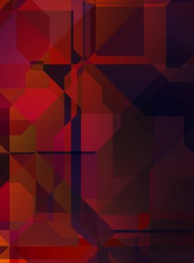 Renkli ve canlı geometrik şekiller katmanları var. Bir teknoloji planının dijital illüstrasyonu. Gelecekçi tasarım şablonu.