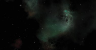 Galaksi uzayındaki yıldız alanı renkli nebula ile. Uzayın derinliklerinin bilim kurgu geçmişi. Ruhsal duvar kağıdı.