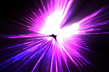 Fütürist mercek patlaması. Parlayan parçacıkları ve çizgileri olan ışık patlaması yıldızı. Güzel soyut ışın arkaplanı.