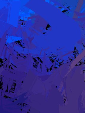 Vahşi fırça darbeleriyle yaratıcı soyut resim. Artistik fırça darbeleriyle donatılmış. Renkli ve canlı bir tasvir. Boyalı sanat.