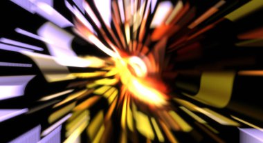 Işık parçacık izleri. Parlayan parçacıkları ve çizgileri olan ışık patlaması yıldızı. Güzel hareketli soyut ışın arkaplanı.