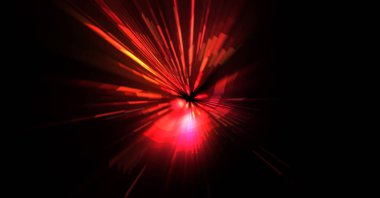 Fütürist mercek patlaması. Parlayan parçacıkları ve çizgileri olan ışık patlaması yıldızı. Güzel soyut ışın arkaplanı.