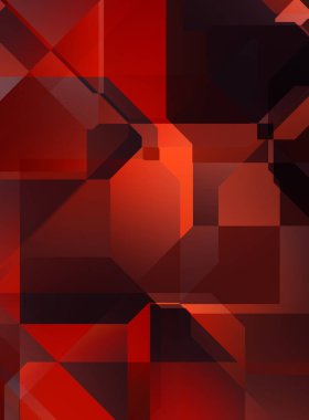 Renkli ve canlı geometrik şekiller katmanları var. Bir teknoloji planının dijital illüstrasyonu. Gelecekçi tasarım şablonu.