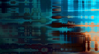 Soyut arkaplan. Yaşlanmış grunge dokusunda geometrik elementler. Farklı renk desenli grafiksel illüstrasyon.