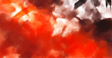 El yapımı sürreal soyut desenli suluboya. Modern sanatsal resim. 2D çizim. Arkaplan boyası karışımı. Yaratıcı duvar sanatı. Çağdaş sanat